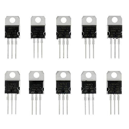 HUAREW 10 Values 50 Pcs Positive Fixed Voltage Regulator LM317T L7805 L7806 L7808 L7809 L7810 L7812 L7815 L7818 L7824 TO-220 Package IC Assortment Kit - Image 4