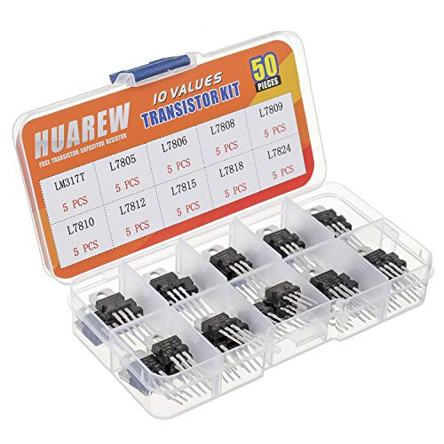 HUAREW 10 Values 50 Pcs Positive Fixed Voltage Regulator LM317T L7805 L7806 L7808 L7809 L7810 L7812 L7815 L7818 L7824 TO-220 Package IC Assortment Kit - Image 2