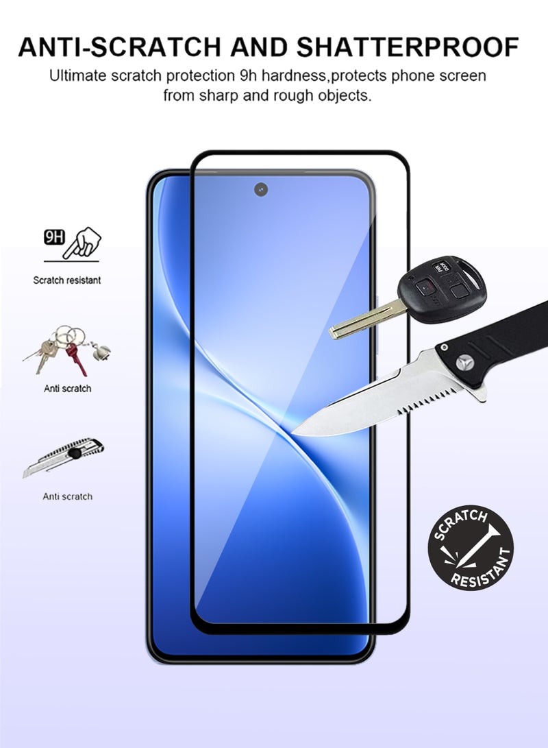 واقي شاشة Vivo V60 Lite - زجاج مقسّى فاخر يغطي كامل الشاشة لهاتف Vivo V60 Lite، شفافية عالية، لمسة رقيقة، مضاد للانفجار، حواف مقوسة ناعمة، سهل التركيب - Image 2