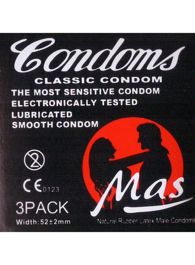 MAS Classic Sensitive Lubricated Condoms 24 Pack of 3 Condoms - Image 4