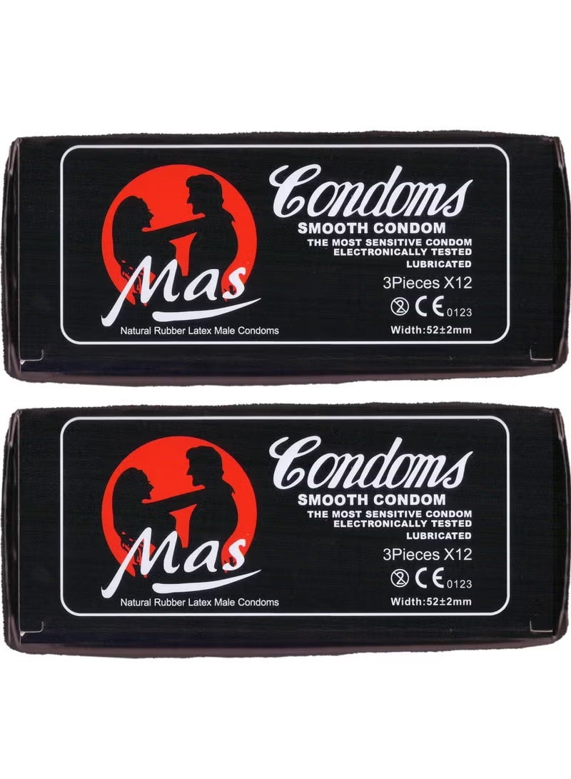 MAS Classic Sensitive Lubricated Condoms 24 Pack of 3 Condoms - Image 3