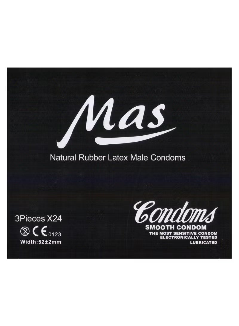 MAS Classic Sensitive Lubricated Condoms 24 Pack of 3 Condoms - Image 2