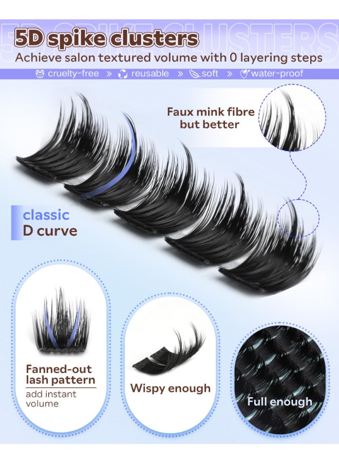 Goddvenus Wispy Lash Clusters with Spikes SalonLike Eyelash Clusters DIY D Curve Cluster Eyelash Extensions Full Spiky Individual Lashes Cluster by Goddvenus 1016mm 130Pcs - Image 4
