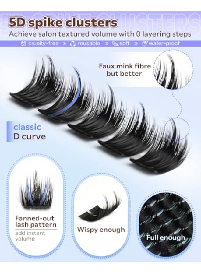 Goddvenus Wispy Lash Clusters with Spikes SalonLike Eyelash Clusters DIY D Curve Cluster Eyelash Extensions Full Spiky Individual Lashes Cluster by Goddvenus 1016mm 130Pcs - Image 3