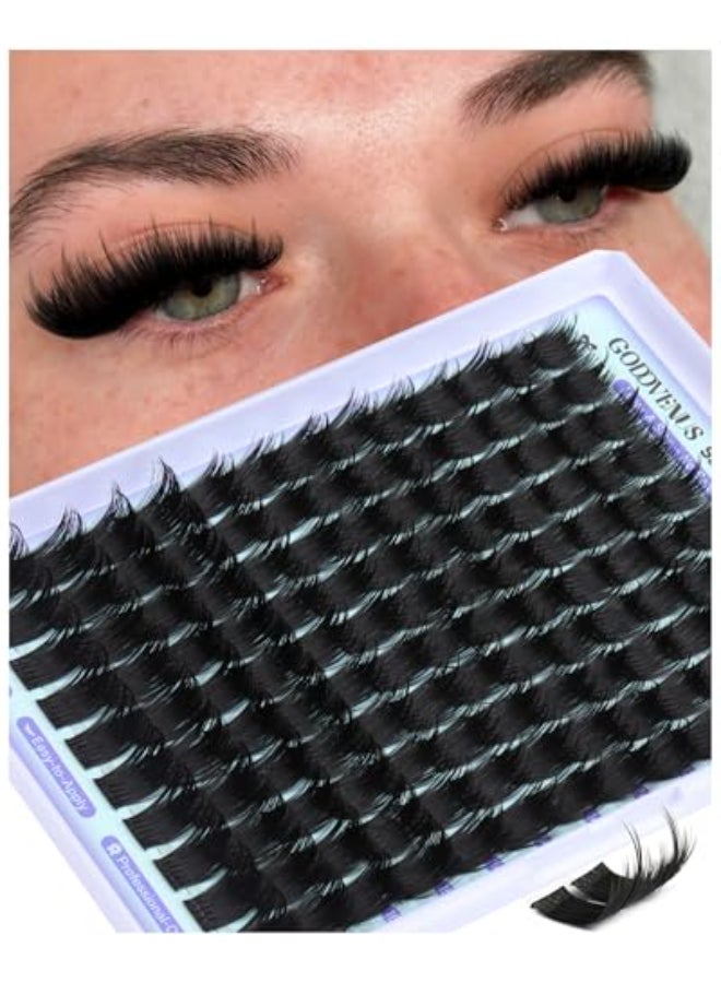 Goddvenus Wispy Lash Clusters with Spikes SalonLike Eyelash Clusters DIY D Curve Cluster Eyelash Extensions Full Spiky Individual Lashes Cluster by Goddvenus 1016mm 130Pcs - Image 1