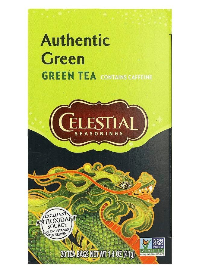 CELESTIAL SEASONINGS Authentic Green Tea  20 Tea Bags 1.4 oz (41 g) 