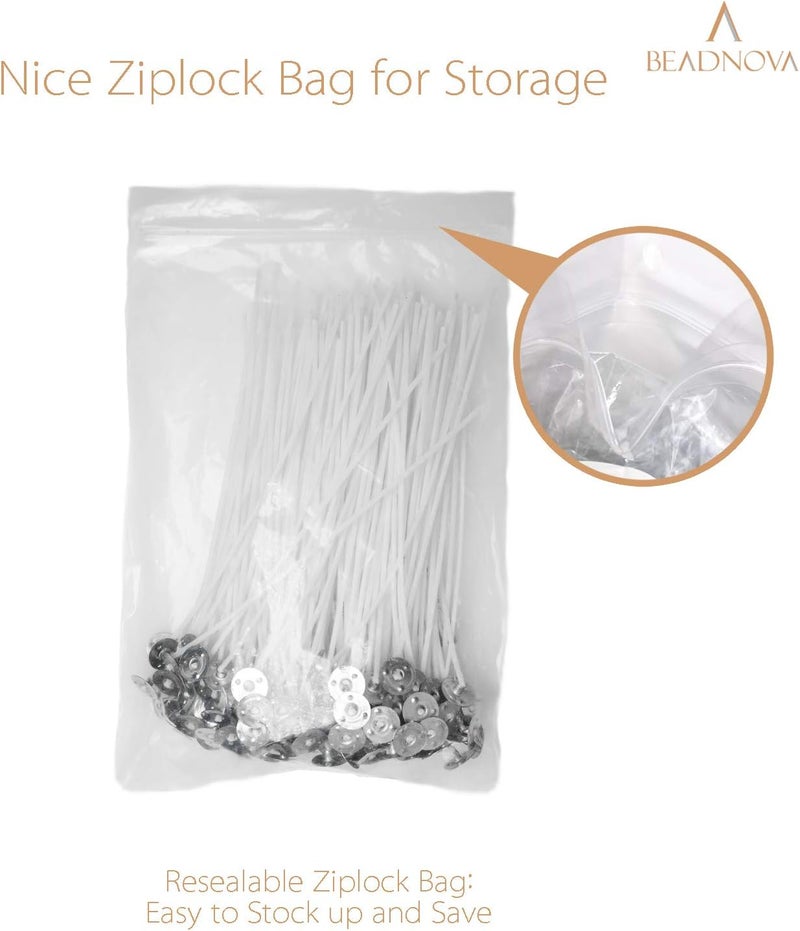BEADNOVA Candle Wicks 6 Inch 150pcs Large Cotton String for Candle Making DIY - Image 5