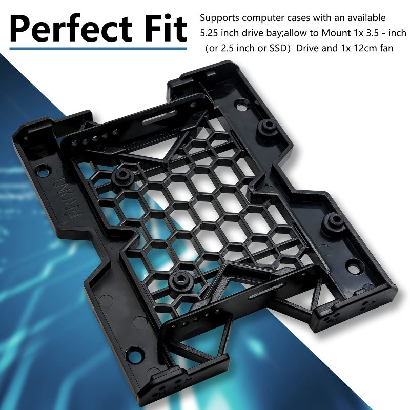 Uenhoy 4 Pcs 2.5â€œ or 3.5â€ to 5.25â€œ SDD HDD Mounting Bracket, Hard Disk Drive Bays Holder Adapter Computer Case Adapter for PC - Image 4