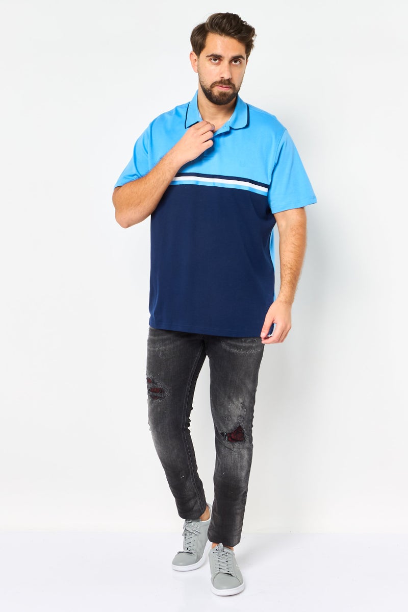 Chaps Men Regular Fit Colorblock Short Sleeve Polo Shirt, Multicolor - Image 4