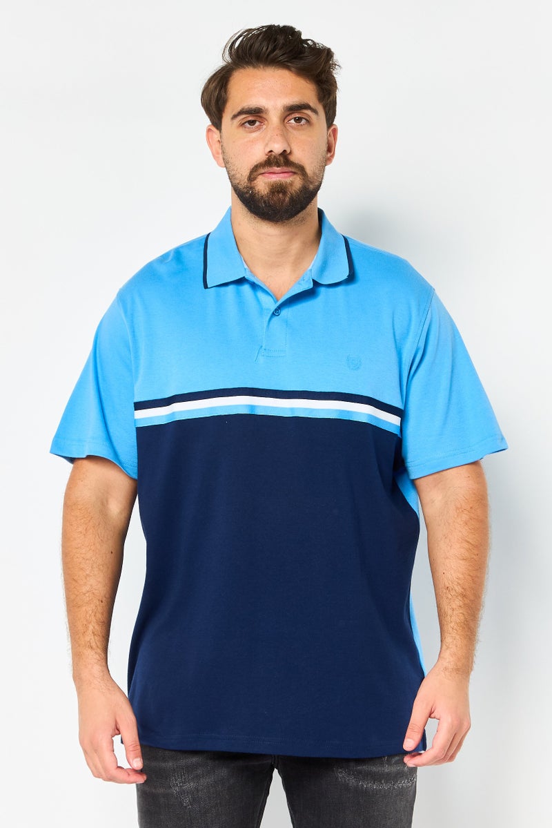 Chaps Men Regular Fit Colorblock Short Sleeve Polo Shirt, Multicolor - Image 1