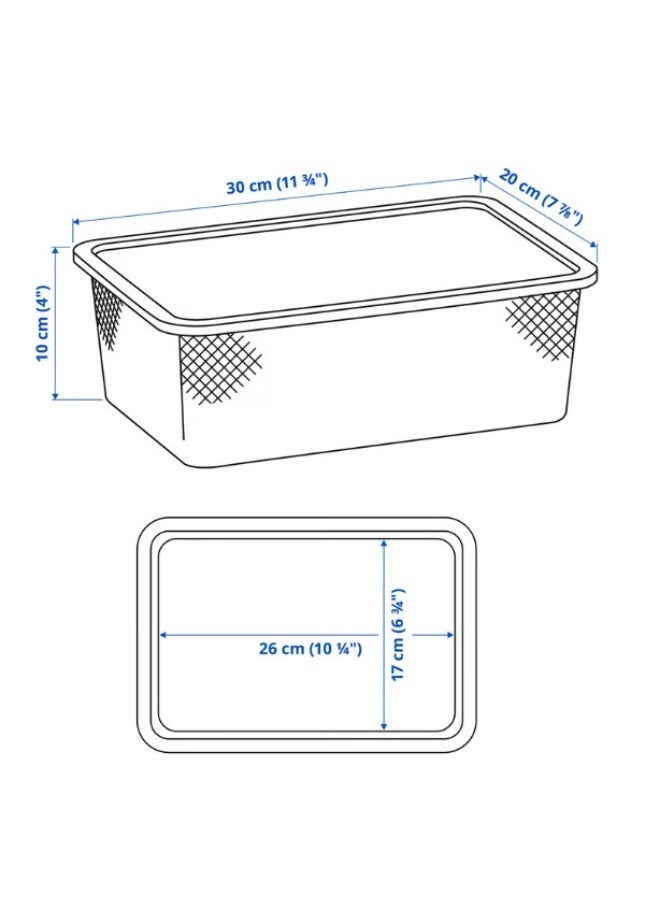 Mesh storage box, dark grey, 20x30x10 cm - Image 4
