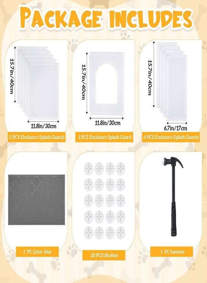 Marsui Extra Large Cat Litter Box Enclosure 31.5" l x 20" W x 15.7" H with Litter Mat (35"x23") - DIY Splash Guard Shields, Lightweight Plastic Panels, Easy to Clean, Fits Most Boxes - Image 3