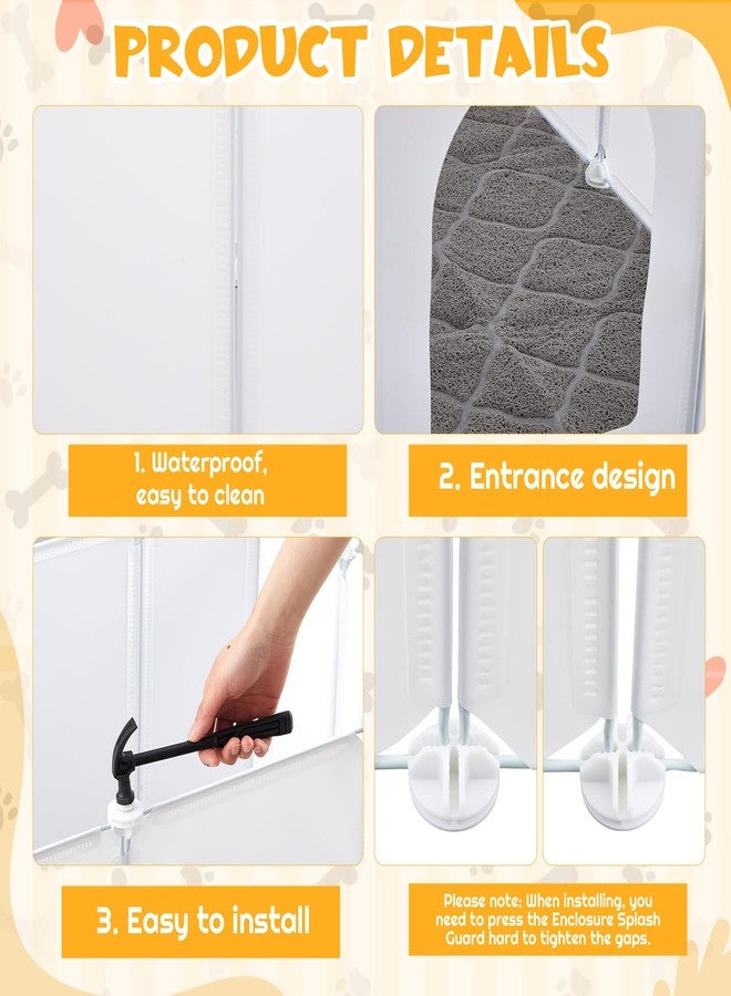 Marsui Extra Large Cat Litter Box Enclosure 31.5" l x 20" W x 15.7" H with Litter Mat (35"x23") - DIY Splash Guard Shields, Lightweight Plastic Panels, Easy to Clean, Fits Most Boxes - Image 4