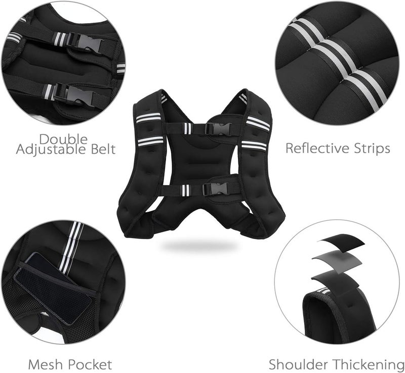 VITORY Weighted Vest Workout Equipment, 11lbs/18lbs Body Weight Vest for Men, Women, Strength Training, Running, Fitness, Muscle Building, Weight Loss, Weight lifting - Image 3