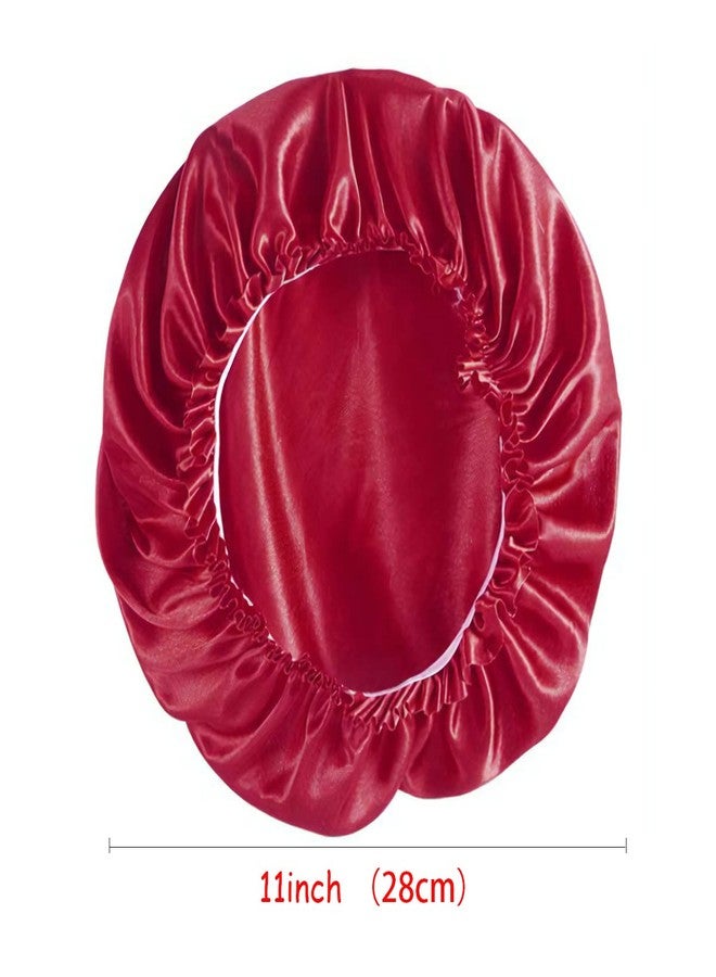 ROYBENS 4PCS Satin Bonnets for Women, Silk Hair Bonnet for Sleeping, Silky Sleep Cap for Curly Hair Braids, B - Image 5