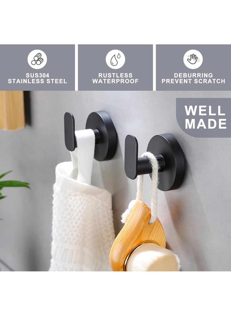 Cobest 4 Pack Wall Hooks Heavy Duty, Adhesive Hooks, Coat Hooks Wall Hooks Stick on Bathroom, Nail Free Utility Hooks for Kitchen, Closet, Cabinet, Toilet, Ceiling, Door, Matte Black - Image 4