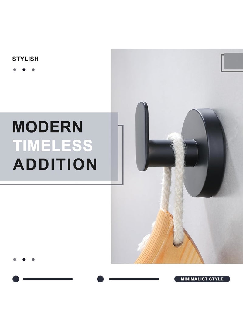Cobest 4 Pack Wall Hooks Heavy Duty, Adhesive Hooks, Coat Hooks Wall Hooks Stick on Bathroom, Nail Free Utility Hooks for Kitchen, Closet, Cabinet, Toilet, Ceiling, Door, Matte Black - Image 3
