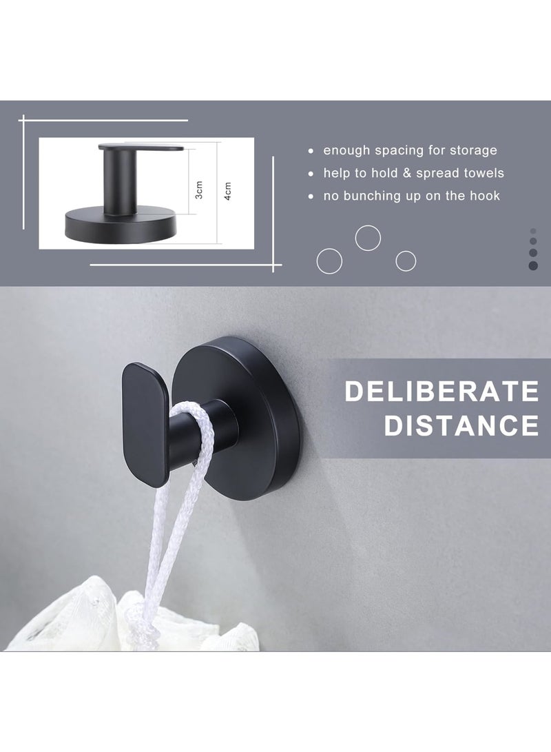 Cobest 4 Pack Wall Hooks Heavy Duty, Adhesive Hooks, Coat Hooks Wall Hooks Stick on Bathroom, Nail Free Utility Hooks for Kitchen, Closet, Cabinet, Toilet, Ceiling, Door, Matte Black - Image 5