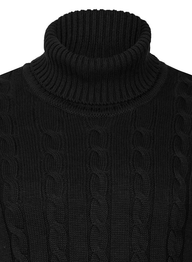 FELIX HARDY Cable Knit Turtleneck Pullover