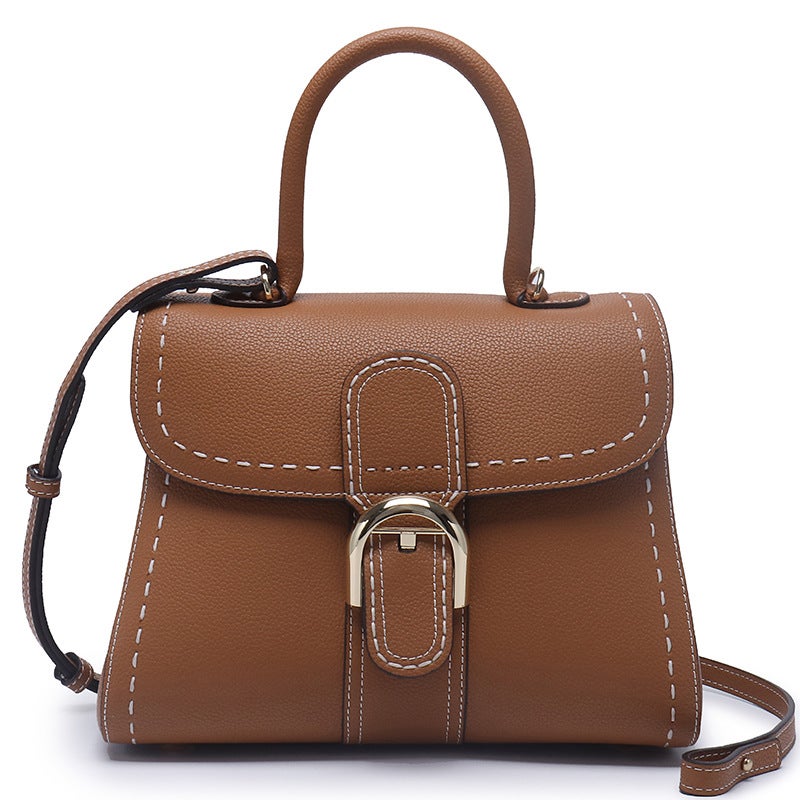 Cowhide New Genuine Leather Horseshoe Buckle Crossbody Bag Women'S Handbag High-End Commuter Shoulder Crossbody Bag - Image 2