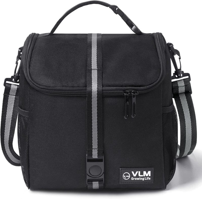 VLM Lunch Bags for Women,Leakproof Insulated Floral Lunch Box with Adjustable Shoulder Strap Reusable Zipper Cooler Tote Bag for Work,Picnic,Camping