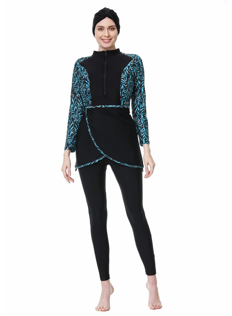 Generic Women Burkini Swimsuits Muslim Women's Modest Swimwear 3-Piece Set Islamic Long Sleeve Full Coverage Hijab Top Swim Pants ?Bathing Suit Full Cover Swimsuit - Image 1