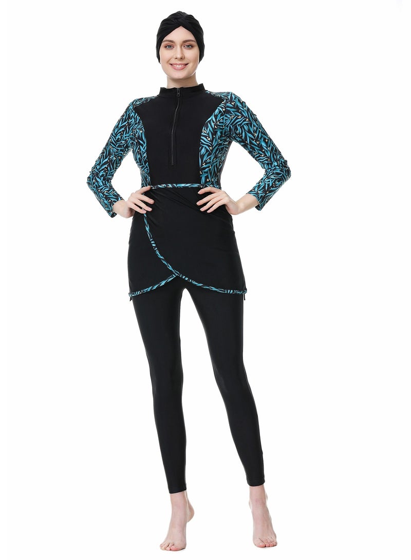 Generic Women Burkini Swimsuits Muslim Women's Modest Swimwear 3-Piece Set Islamic Long Sleeve Full Coverage Hijab Top Swim Pants ?Bathing Suit Full Cover Swimsuit - Image 2