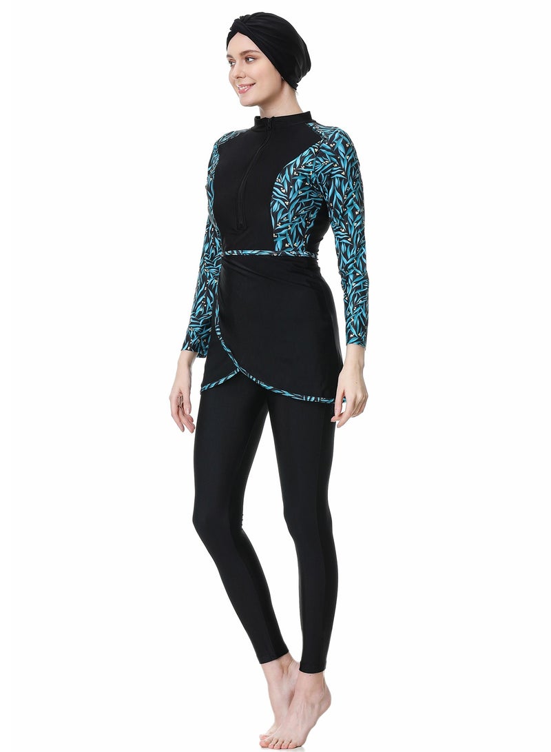 Generic Women Burkini Swimsuits Muslim Women's Modest Swimwear 3-Piece Set Islamic Long Sleeve Full Coverage Hijab Top Swim Pants ?Bathing Suit Full Cover Swimsuit - Image 3