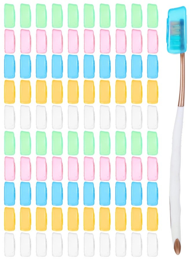 JOUTYFOR 100PCS Travel Toothbrush Head Covers, Portable Toothbrush Pod Caps Case Protector for Home and Outdoor - Image 1