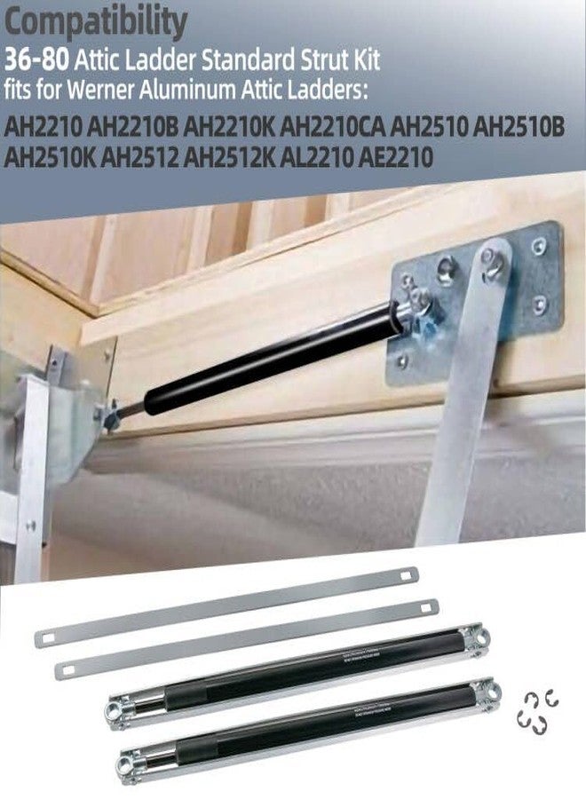 Sconva 36-80 Standard Strut Kit for Werner Aluminum Attic Ladders AH2210, AH2210B, AH2210K, AH2210CA, AH2510, AH2510B, AH2510K, AH2512, AL2210, AE2210 Replacement Parts - 1 Pair - Image 3