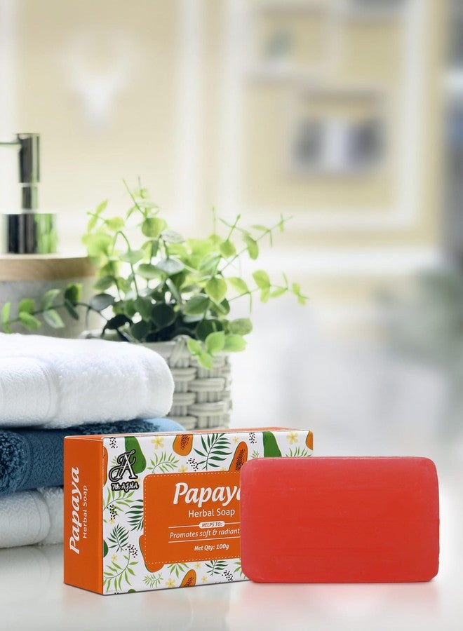 7TH AJMA Herbal Papaya Soap - Natural Body Tan Removal & Radiant Skin Soap - Exfoliates Dead Skin for Glowing Complexion, 100g (Pack of 12) - Image 4