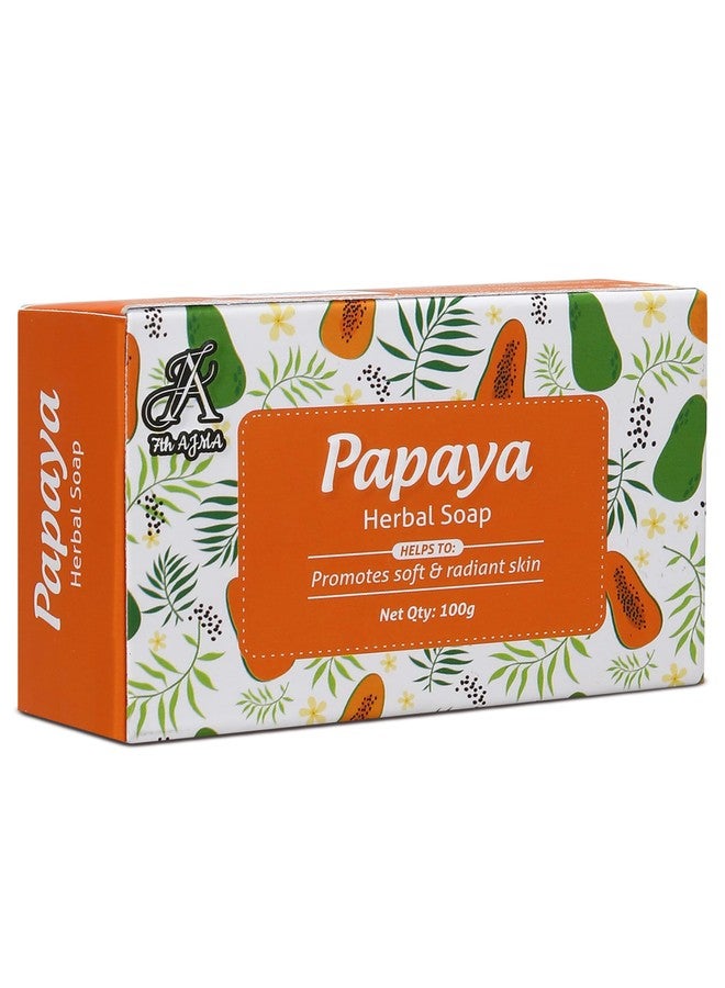 7TH AJMA Herbal Papaya Soap - Natural Body Tan Removal & Radiant Skin Soap - Exfoliates Dead Skin for Glowing Complexion, 100g (Pack of 12) - Image 2
