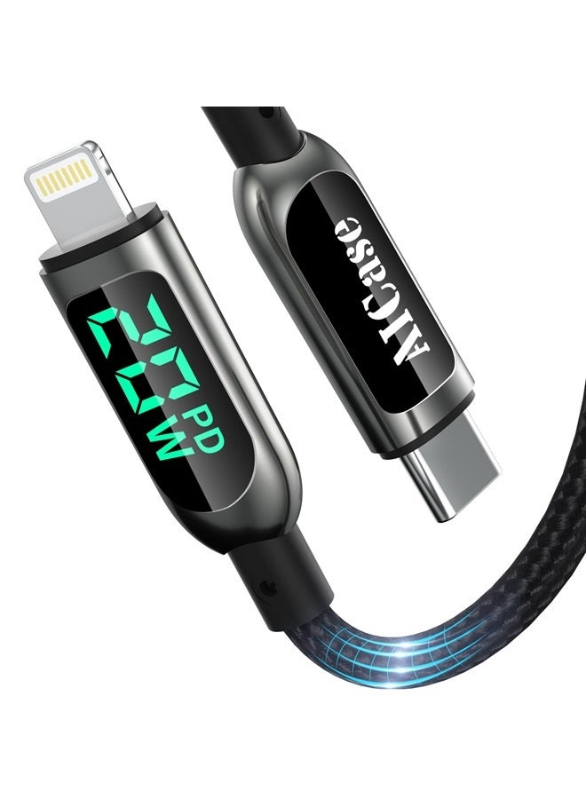 AICase USB C to L ightning Cable, 4FT Charging Syncing Cord with LED Display Compatible with iPhone 13 13 Pro 12 Pro Max 12 11 X XS XR 8 Plus, AirPods Pro, Supports Power Delivery (4ft) - Image 1