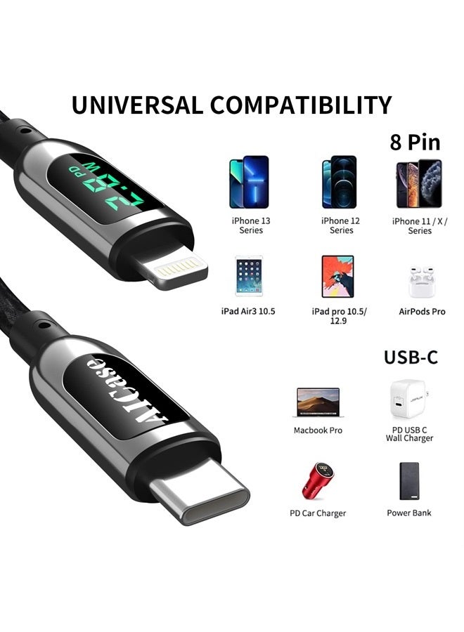 AICase USB C to L ightning Cable, 4FT Charging Syncing Cord with LED Display Compatible with iPhone 13 13 Pro 12 Pro Max 12 11 X XS XR 8 Plus, AirPods Pro, Supports Power Delivery (4ft) - Image 3