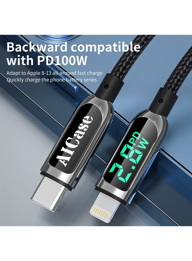 AICase USB C to L ightning Cable, 4FT Charging Syncing Cord with LED Display Compatible with iPhone 13 13 Pro 12 Pro Max 12 11 X XS XR 8 Plus, AirPods Pro, Supports Power Delivery (4ft) - Image 2