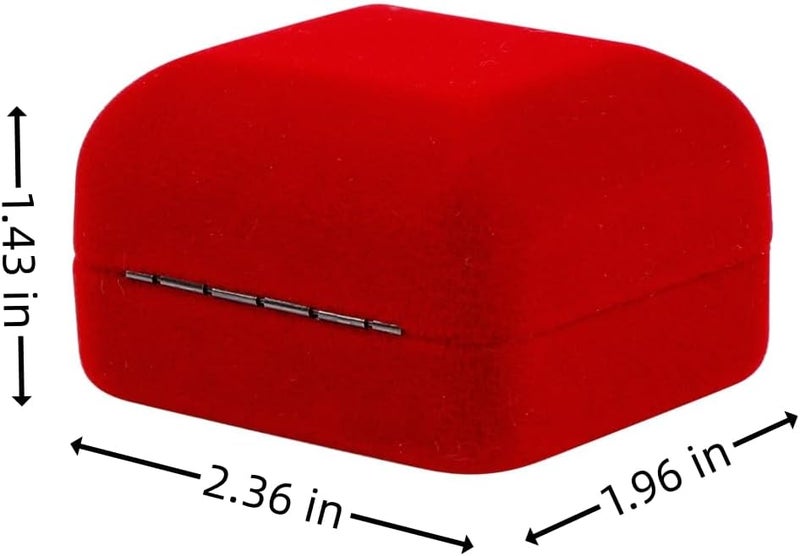 Omeet Velvet Metal Glossy with LED Jewelry Gift Box for Proposal, Engagement, Wedding - Easy to fit into Your Pocket or Handbag - Red - Image 3