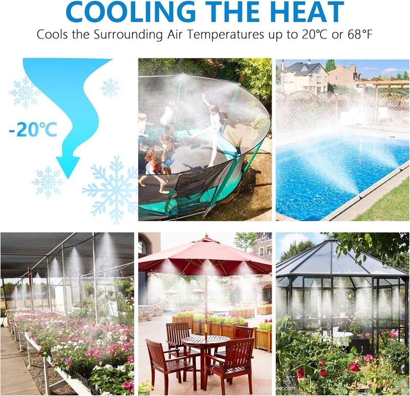 POCKET PANDA Timer Outdoor Water Misting Cooling System,50FT|15M,Automatic Misters for Outside Patio,with Sprinkler Control Mist Hose Kit for Garden,Drip Irrigation,Fan,Deck,Canopy,Pool,Trampoline Sprinkler Park - Image 3