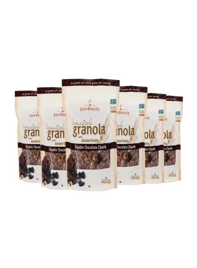 Erin Baker's Homestyle Granola Cereal with Ancient Grains, Double Chocolate - Made from Natural Ingredients, Source of Plant-Based Protein - Vegan Friendly, Non-GMO, 12oz Bags, 6-Pack - Image 1