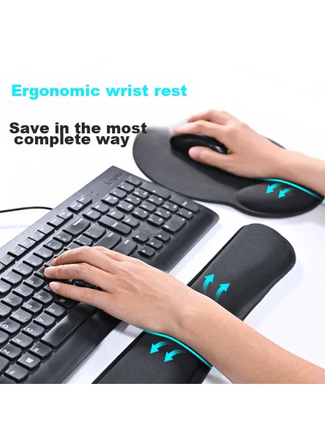 Nvv Keyboard Handrest, Extended Keyboard Wrist Pad, Comfortable Wrist Support For Computer Office, Ergonomic Wrist Rest For Gaming, M9 Black - Image 2