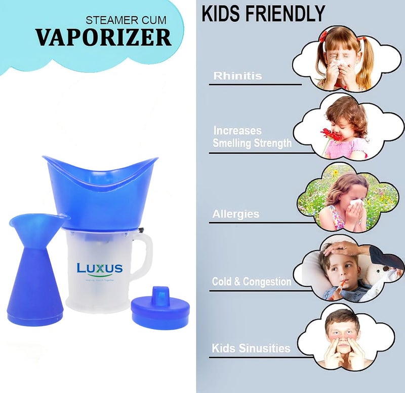 LUXUS بخار Luxus LVAP-102 3 في 1 لنزلات البرد والسعال، جهاز بخار للسعال، البرد والوجه، جهاز استنشاق بخار وبخاخات للبالغين - Image 4