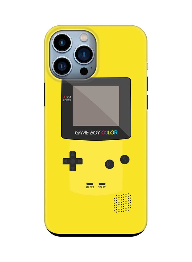 Tough Pro Series Case for Apple iPhone 14 Pro Max Dual Layer hybrid PC & TPU Customized Mobile Cover Shield with inner TPU protection Matte Finish - Gameboy Color - Yellow
