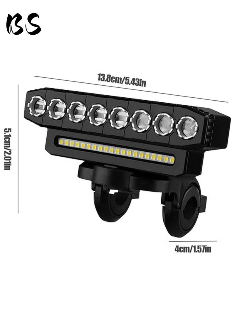 BS Bicycle Lights | High-Lumen Ultra-Bright LED Front & Rear Bike Light Set | 6 Modes, Built-in Horn, USB Rechargeable, Waterproof | Suitable for Adults & Children | Ideal for Road, Mountain, and Night Riding | Portable Bike Safety Lights — Rechargeable Horn Bicycle Lights - Image 4