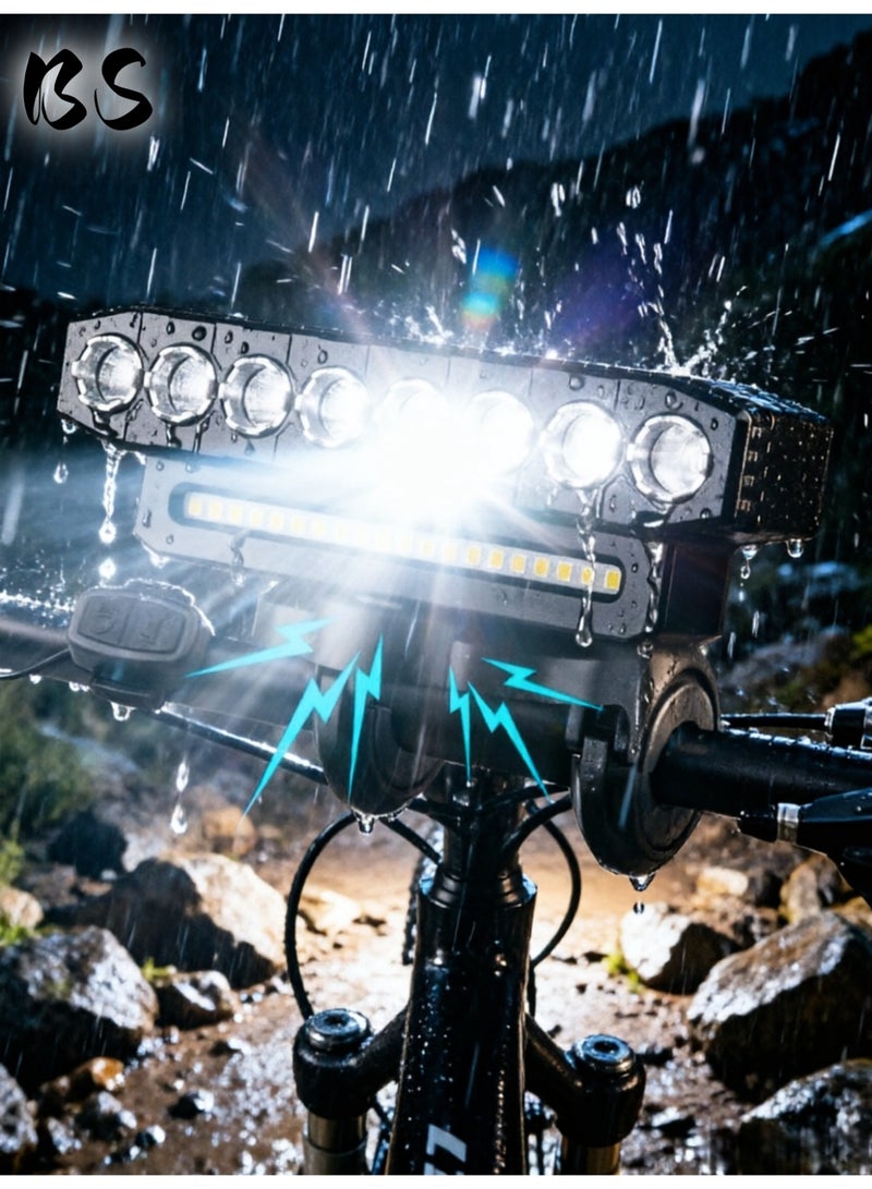 BS Bicycle Lights | High-Lumen Ultra-Bright LED Front & Rear Bike Light Set | 6 Modes, Built-in Horn, USB Rechargeable, Waterproof | Suitable for Adults & Children | Ideal for Road, Mountain, and Night Riding | Portable Bike Safety Lights — Rechargeable Horn Bicycle Lights - Image 5