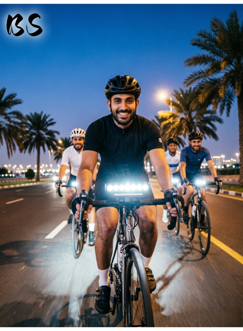 BS Bicycle Lights | High-Lumen Ultra-Bright LED Front & Rear Bike Light Set | 6 Modes, Built-in Horn, USB Rechargeable, Waterproof | Suitable for Adults & Children | Ideal for Road, Mountain, and Night Riding | Portable Bike Safety Lights — Rechargeable Horn Bicycle Lights - Image 3