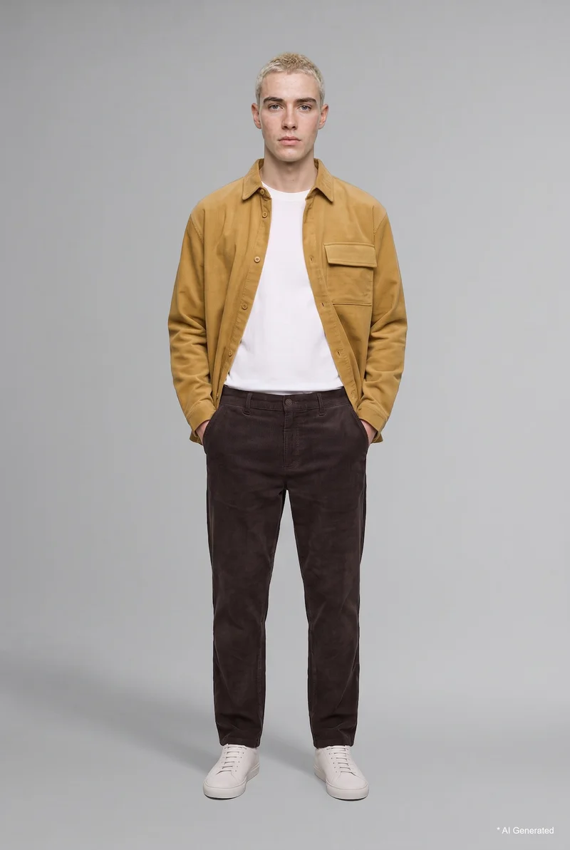 Baggy Fit Mid Waist Wide Leg Trousers