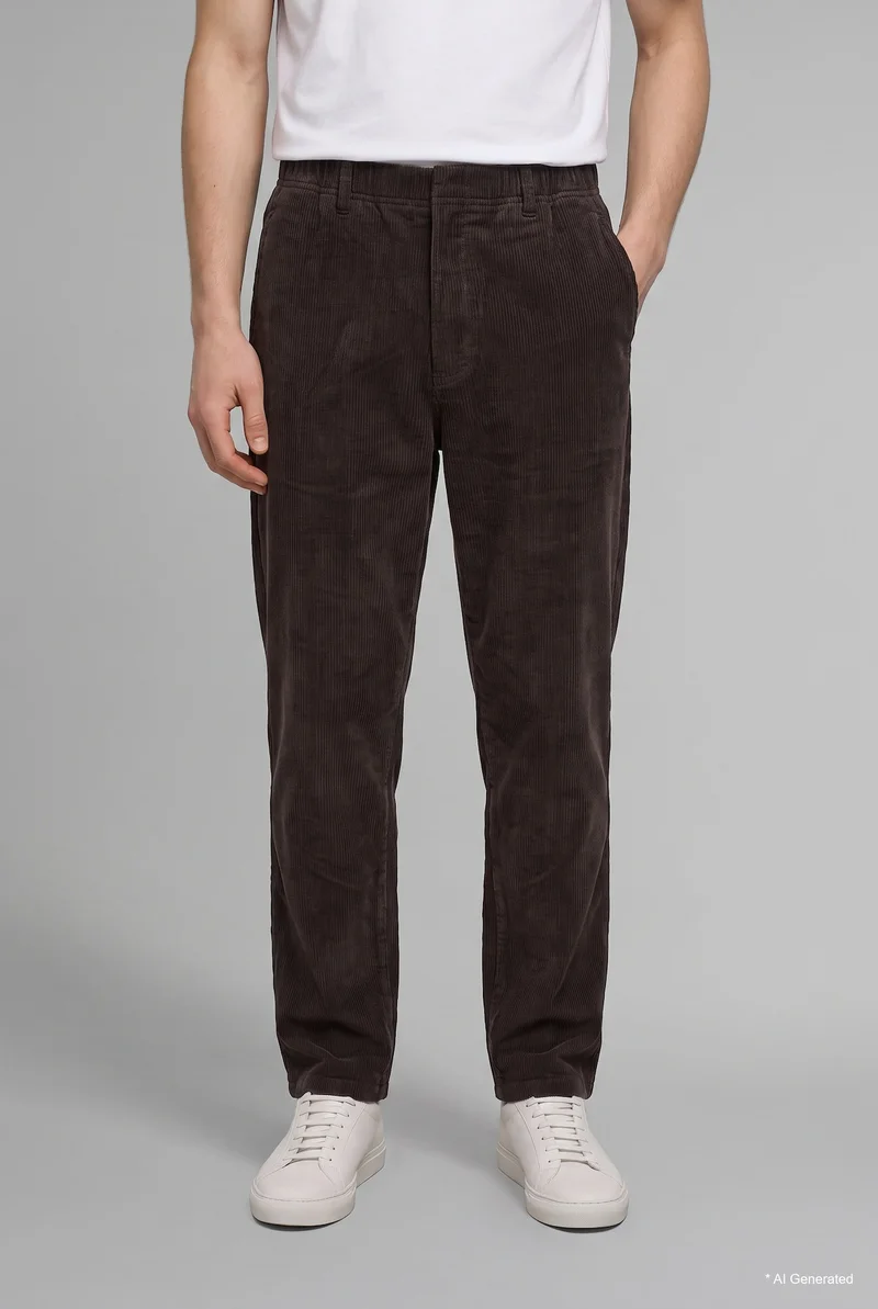 Defacto  Baggy Fit Mid Waist Wide Leg Trousers for Men | Best Price UAE