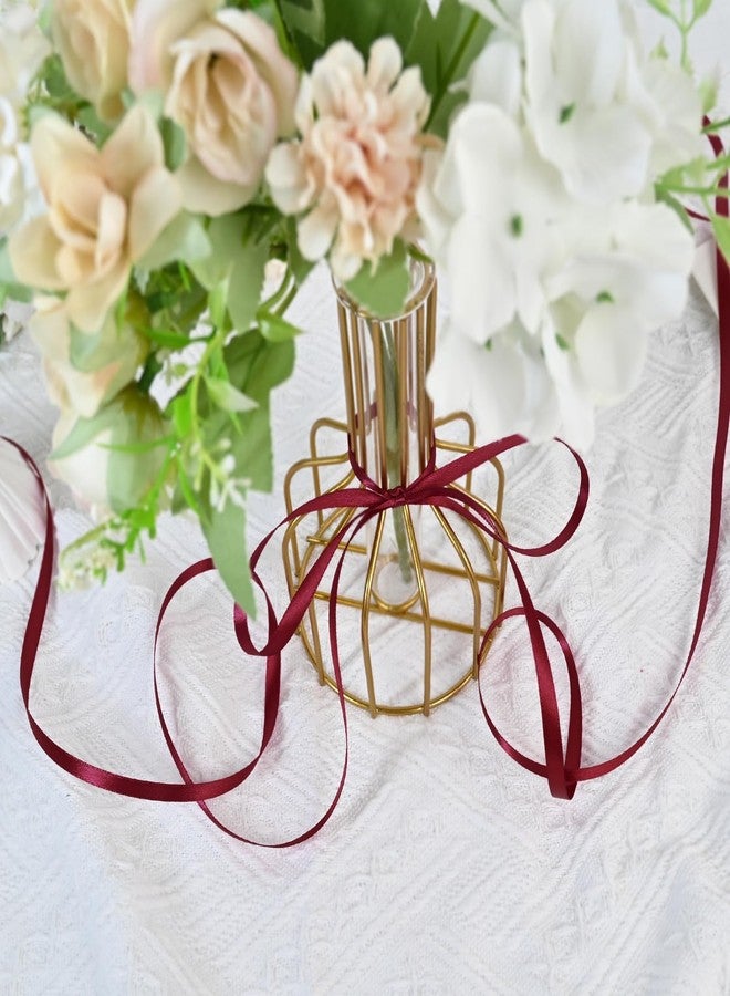 Simplegoal Double Face Burgundy Satin Ribbon 1/4 Inch X 100 Yards Polyester Burgundy Ribbons for Gift Wrapping Fabric Ribbon for Crafts Flower Bouquet Sewing Arts Wedding Party Decoration - Image 2