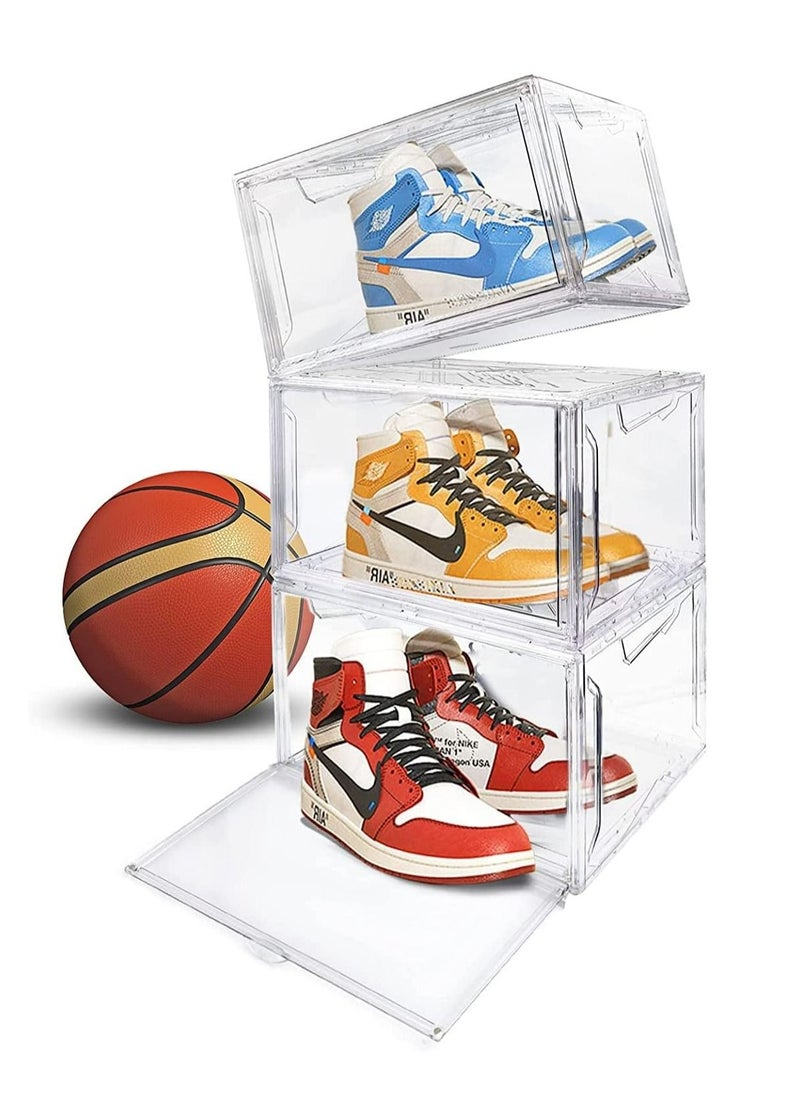 Shoe Boxes Clear Plastic Stackable,3 Pack Sneaker Storage Boxes with Magnetic Door, Acrylic Boxes for Display, Strong - pzsku/Z86F0E5B1E201D70D3E9AZ/45/_/1687308737/fd1a69c0-db52-49af-a6bd-a54e8c257e30