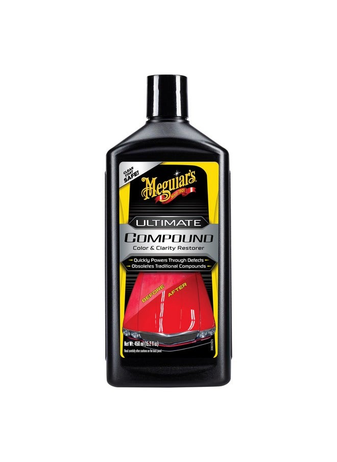Meguiar's Ultimate Compound, Restore Color & Clarity, Clear-Coat Finish, Removing Swirl Marks & Scratches, Polish, Rich Shine, Safe On Paint (450Ml , Pack Of 1)  - Image 1