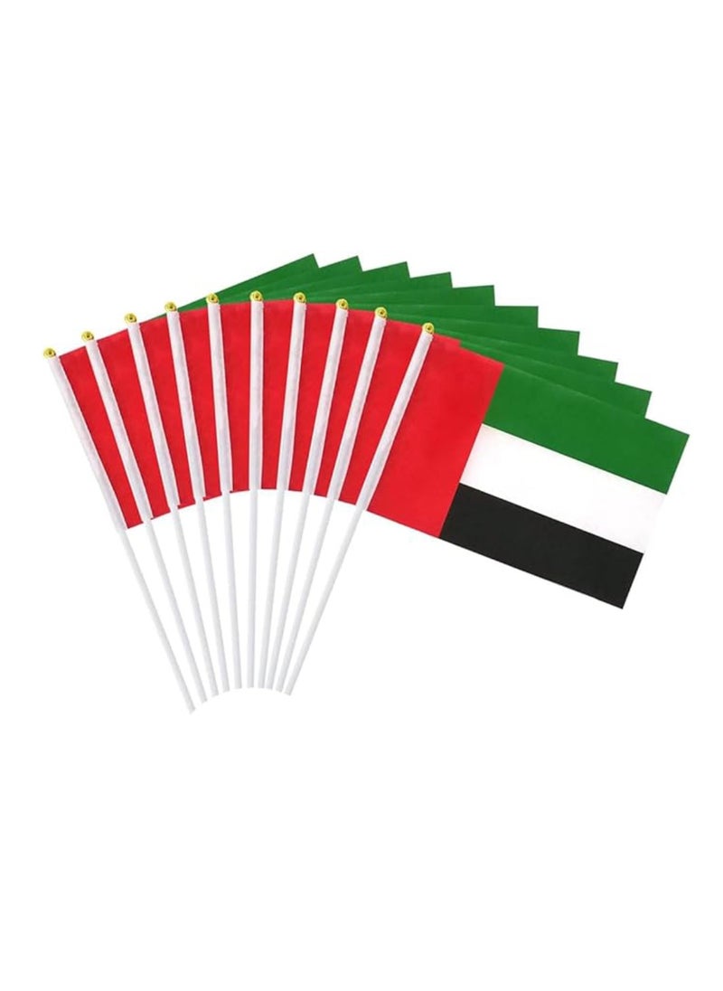 Yuwell 12 Pieces UAE Flag For National Day Celebration Hand Waving Desk Flags 40X30X60CM  - Image 1